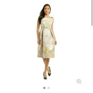 Retail at $1000- Designer Gold Pegasus Jacquard Dress with pockets